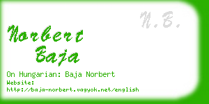 norbert baja business card